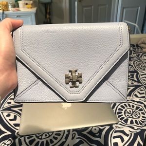 TORY BURCH Kira Envelope baby blue cross body bag